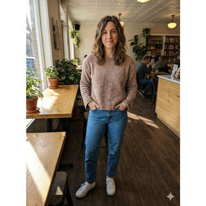 Women's Cynthia Rowley Brown Chenille Crew Neck Sweater M